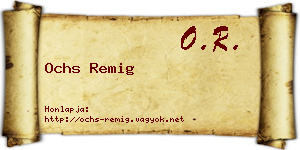Ochs Remig névjegykártya